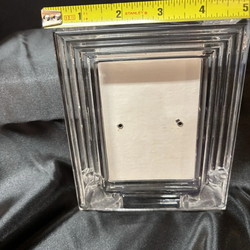 Lead Crystal Photo‎ Frame Frosted Bears Baby Heavy 3x4 Picture Opening No Flaws